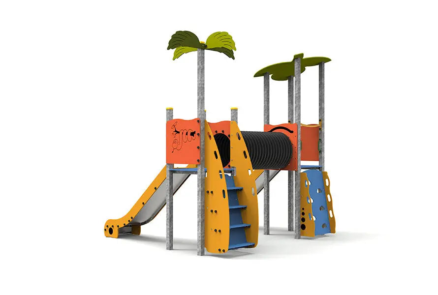 Détail des panneaux de l'aire de jeux Tropical 2
