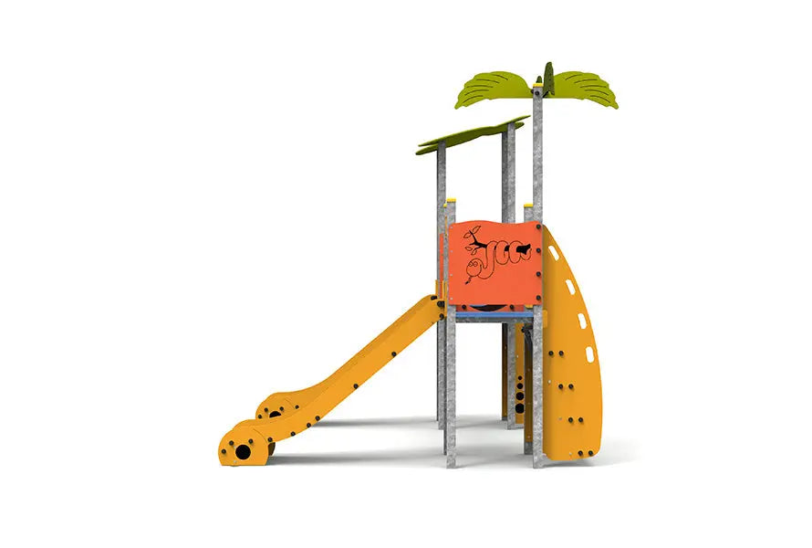 Structure multi-jeux métallique Tropical 2 avec tunnel