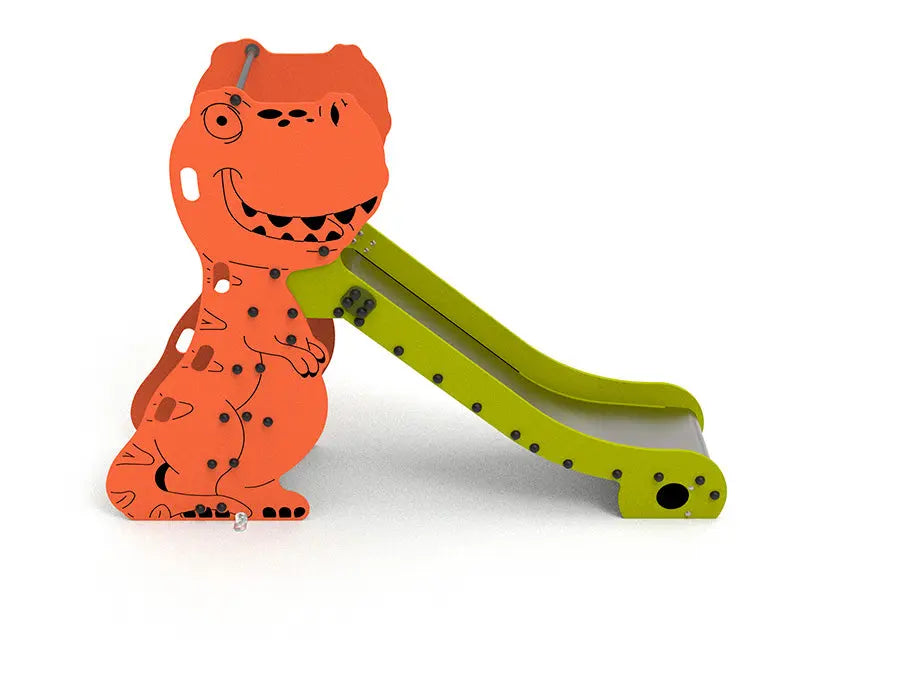 Petit toboggan dinosaure en acier galvanisé pour crèche
