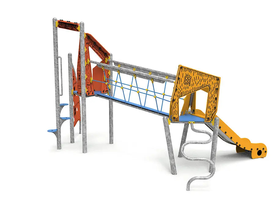 Structure multi-jeux thème ferme pour enfants de 3 à 12 ans