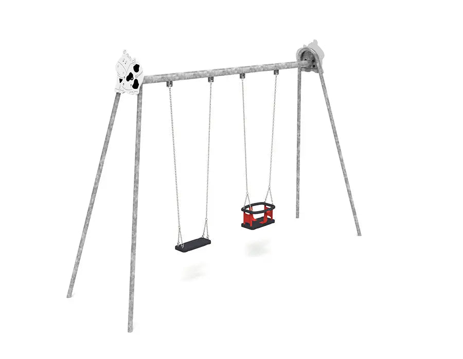 Balançoire double La Ferme pour aire de jeux enfants