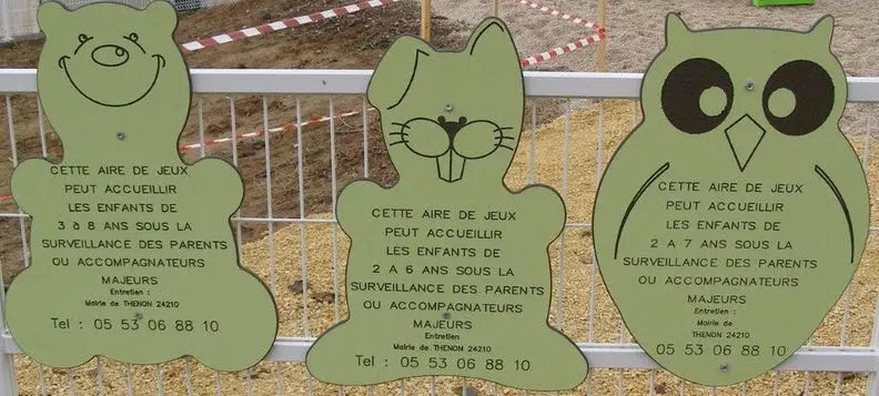 Panneau informations aire de jeux hibou france collectivités
