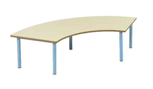 Table quart de cercle Babi Color 120 x 120 cm, plateau mélaminé et piètement tube Ø 40 mm