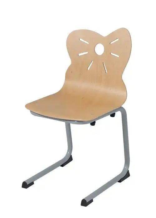 Chaise luge maternelle décor Souris, piètement acier coloré