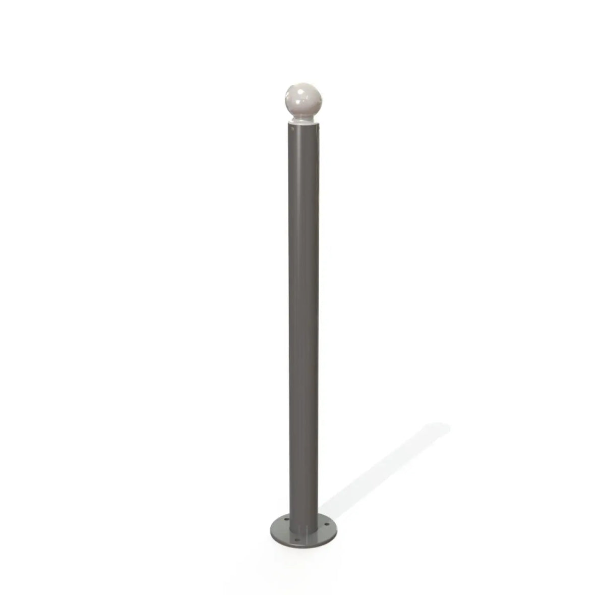 Potelet PMR boule Ø76 sur platine avec une hauteur totale de 1,20 m