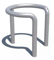 Étrier contour Ø 60 galvanisé à chaud, modèle à sceller hauteur 600 mm