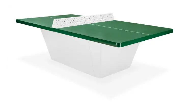 Table de ping-pong Balia Square, plateau vert sapin et piétement blanc
