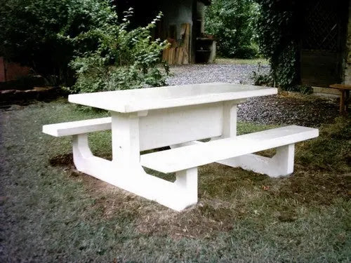 Table béton rectangulaire avec plateau hydrofuge et antitache