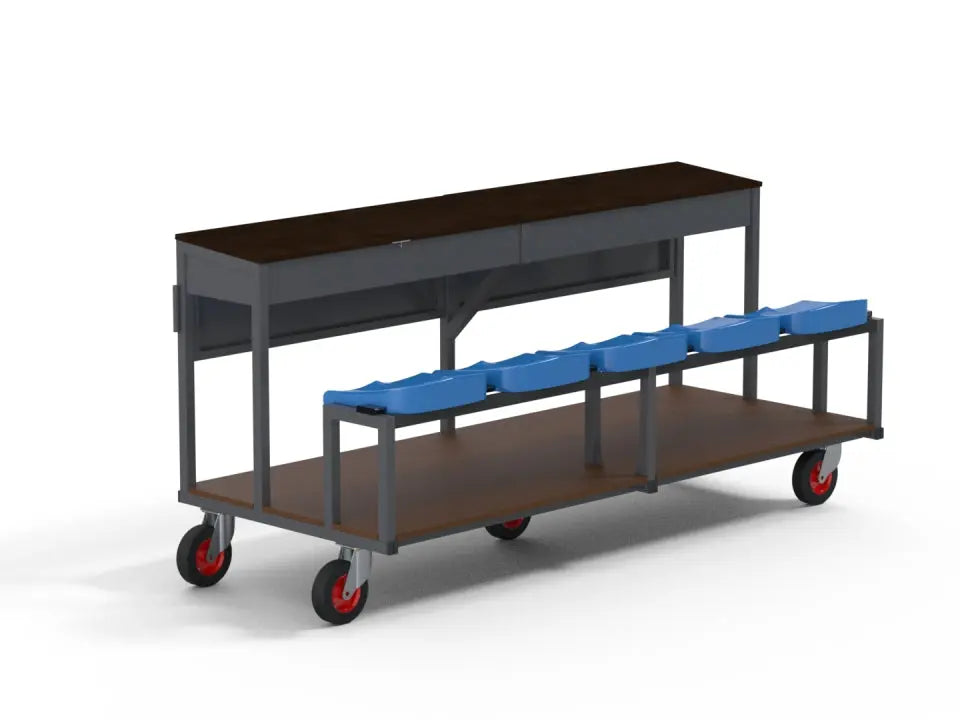 Table de marque mobile pour gymnase, 1,50 m (3 places) ou 2,50 m (5 places)