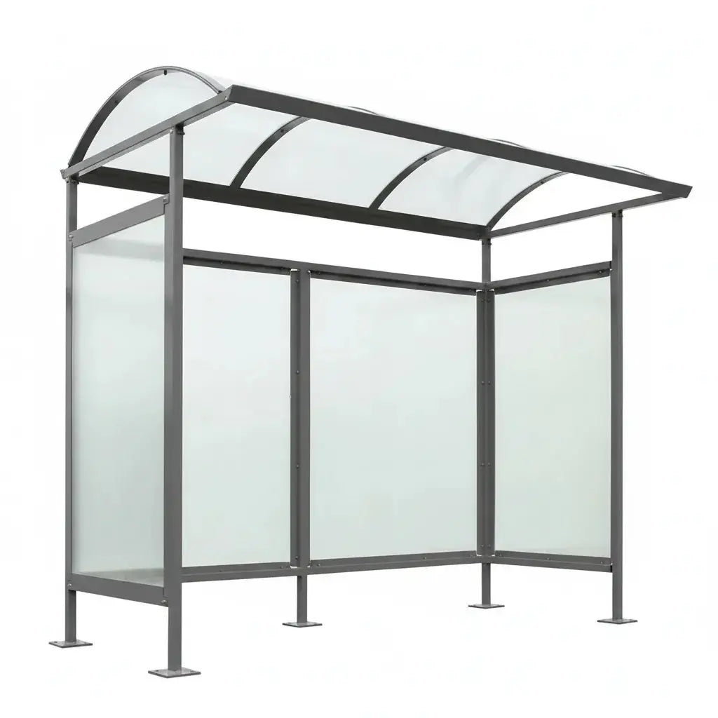 Abri bus en acier sur platine Andria, abri gris