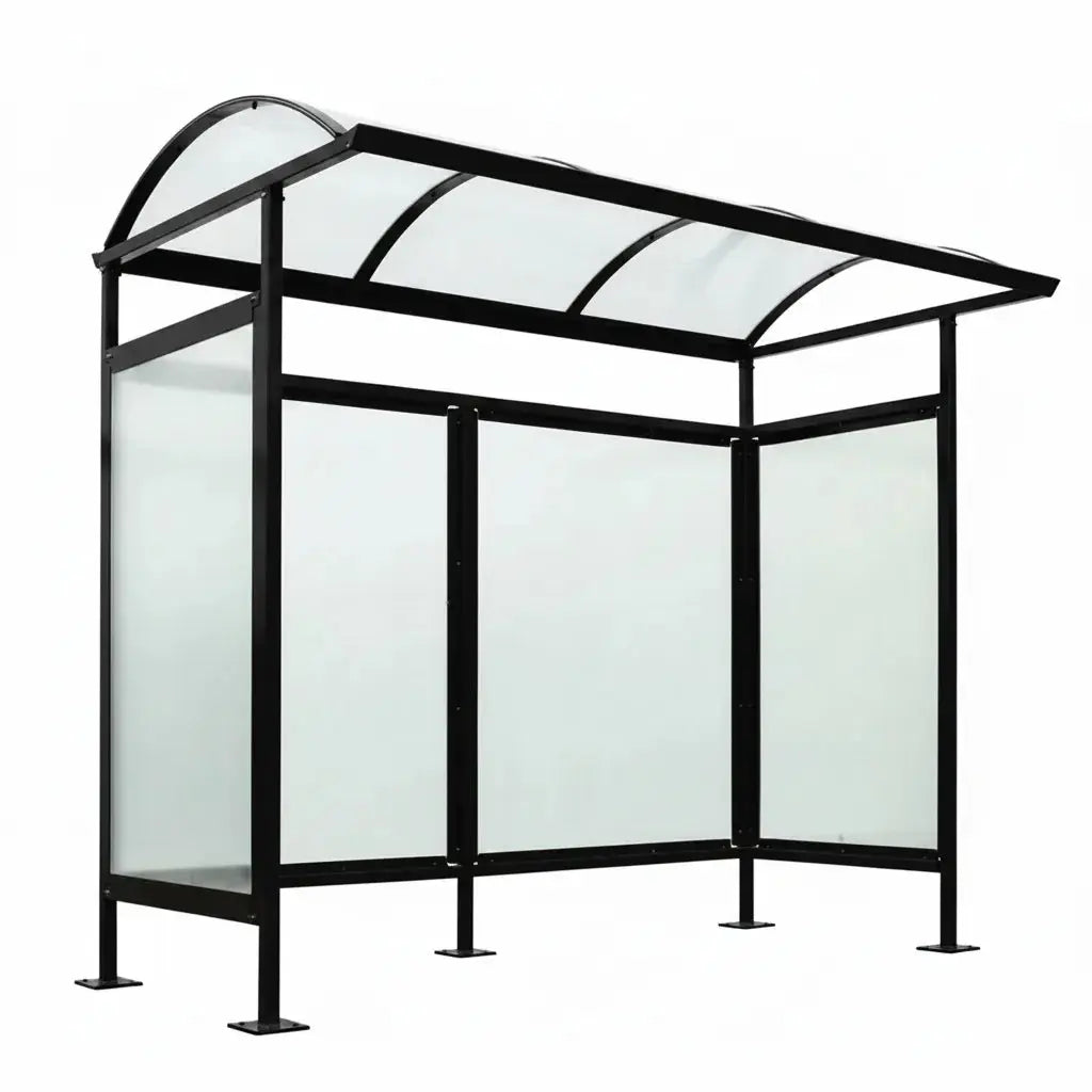 Abri bus en acier sur platine Andria, abri noir