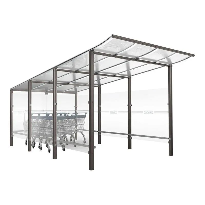 Abri chariots Modulo scellement direct, abri gris city