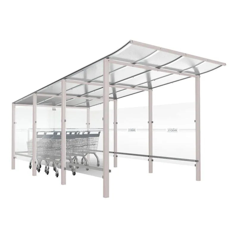 Abri chariots Modulo scellement direct, abri gris clair 