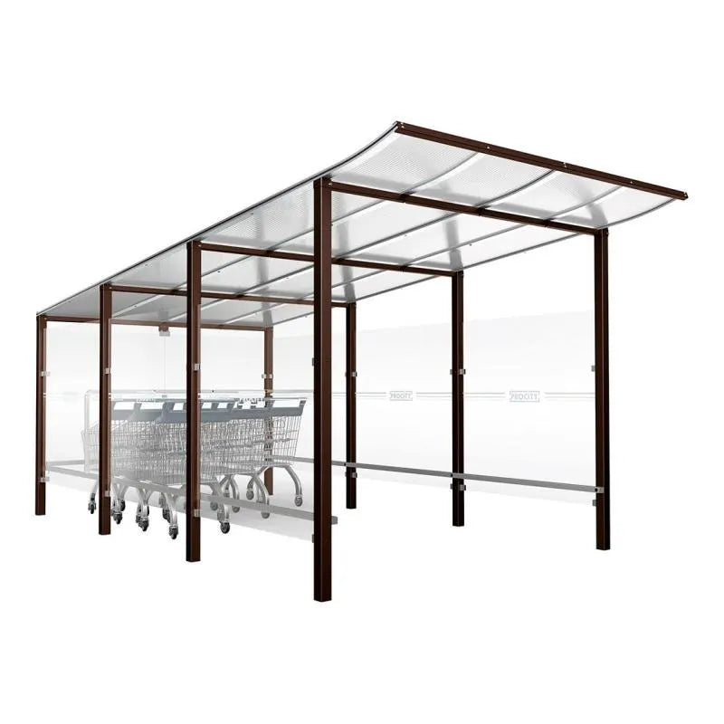 Abri chariots Modulo scellement direct, abri marron