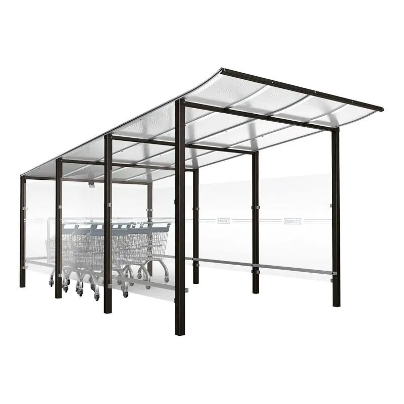 Abri chariots Modulo scellement direct, abri noir