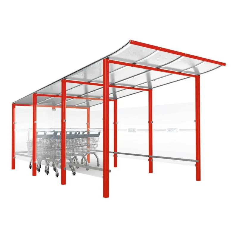 Abri chariots Modulo scellement direct, abri rouge