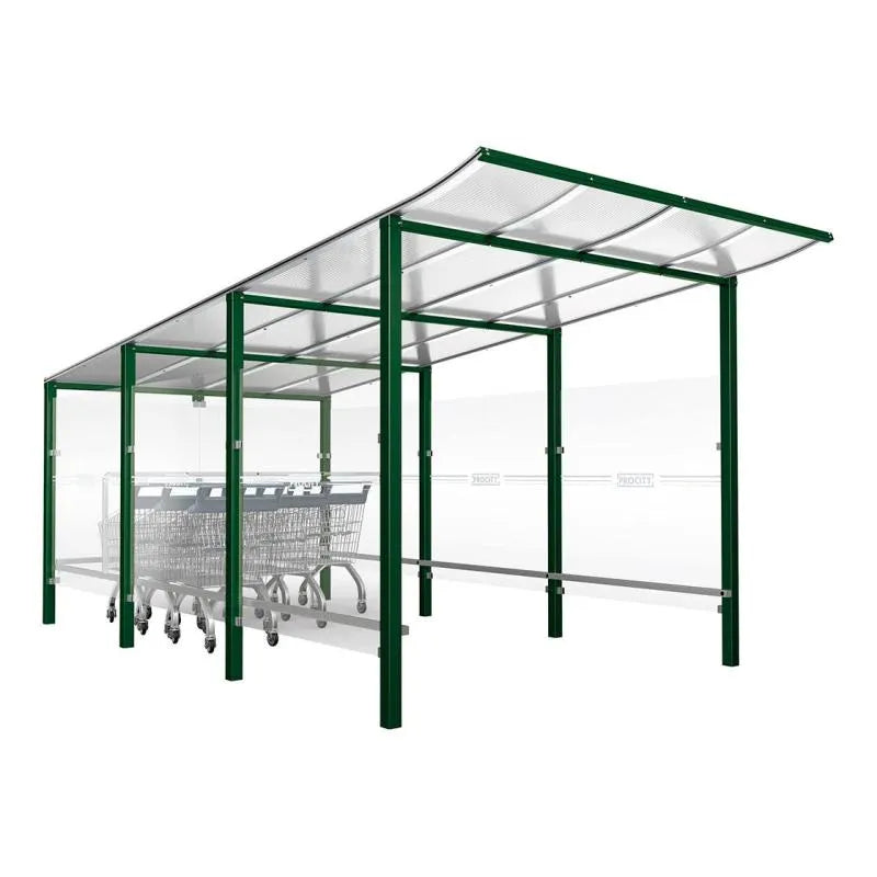 Abri chariots Modulo scellement direct, abri vert