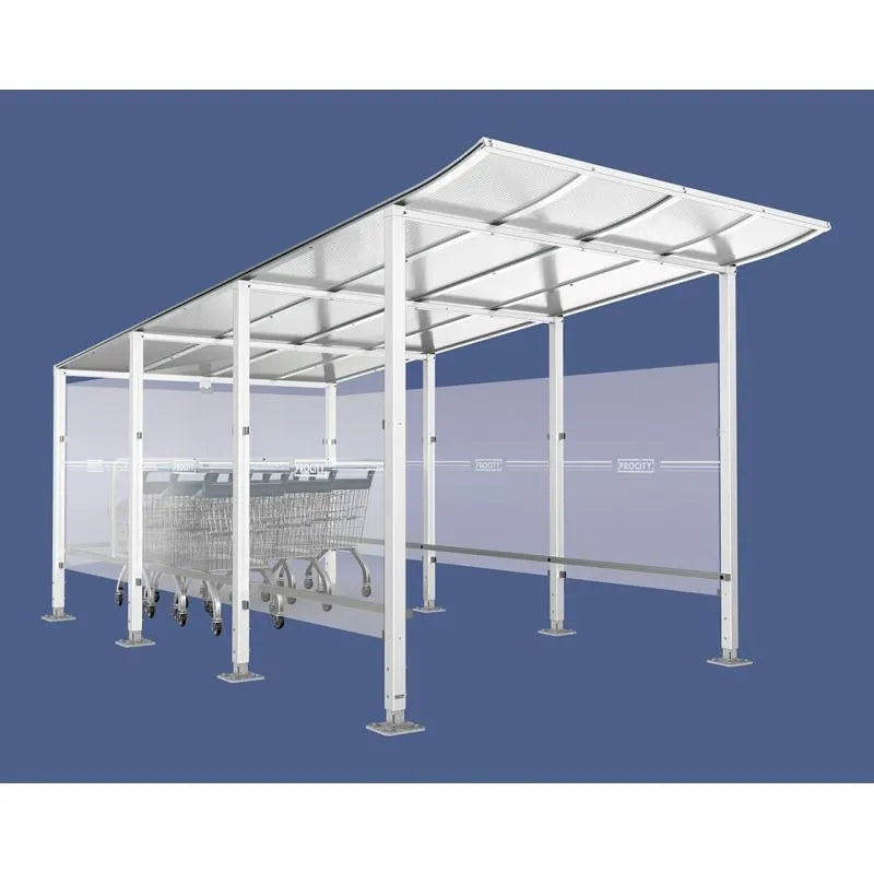 Abri chariots Modulo sur platine, abri blanc