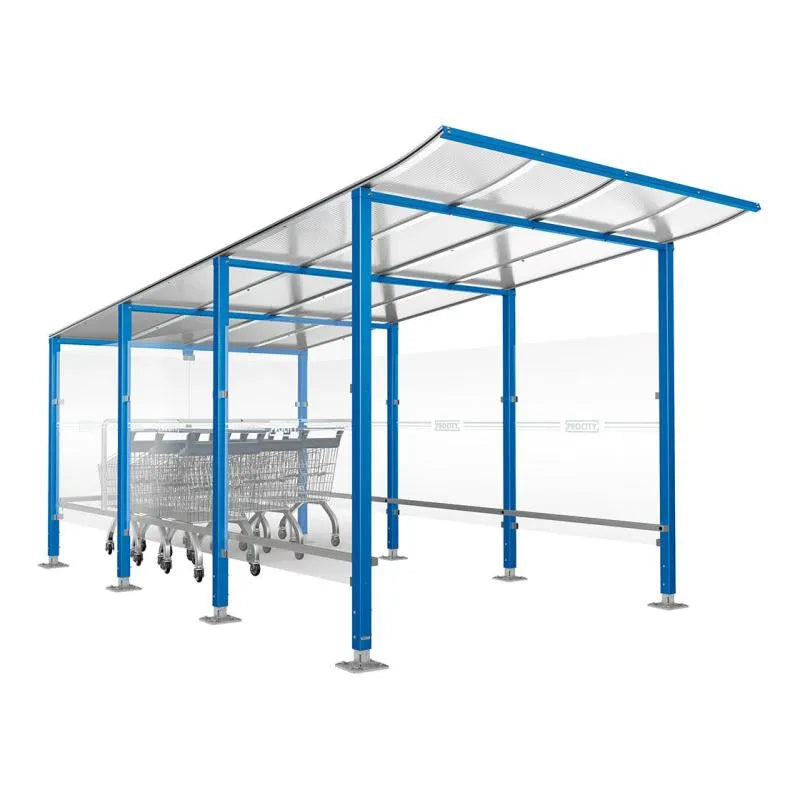 Abri chariots Modulo sur platine, abri bleu