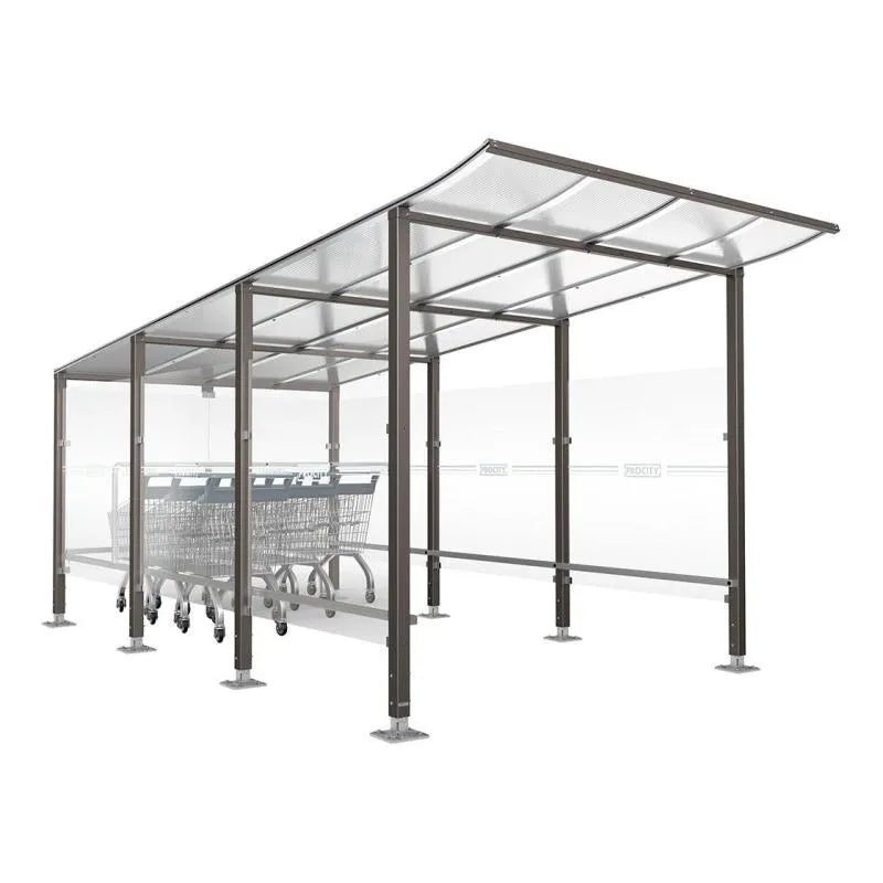 Abri chariots Modulo sur platine, abri gris city