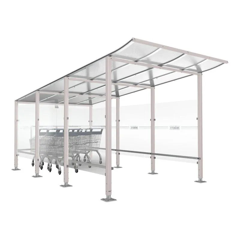 Abri chariots Modulo sur platine, abri gris clair