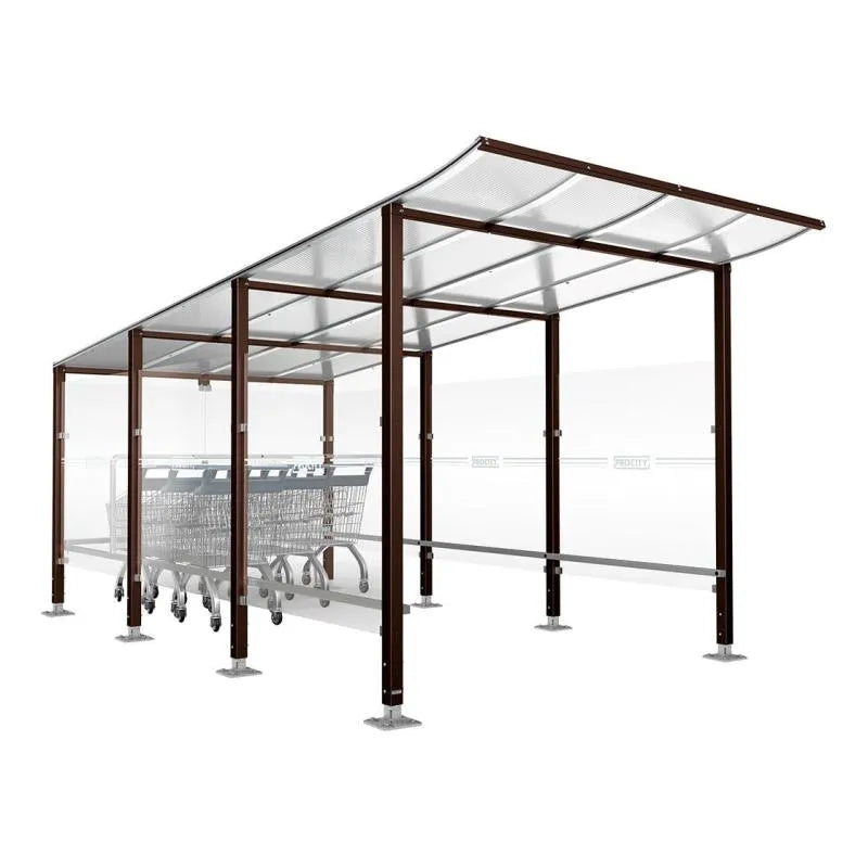 Abri chariots Modulo sur platine, abri marron