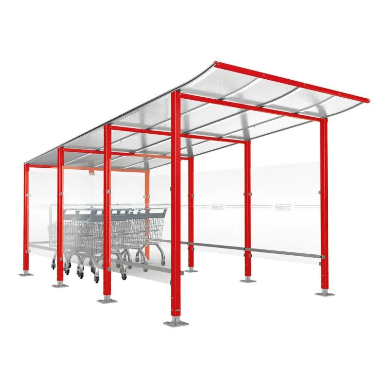 Abri chariots Modulo sur platine, abri rouge