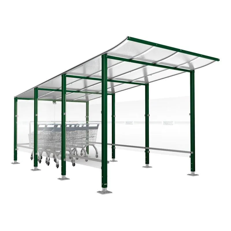 Abri chariots Modulo sur platine, abri vert
