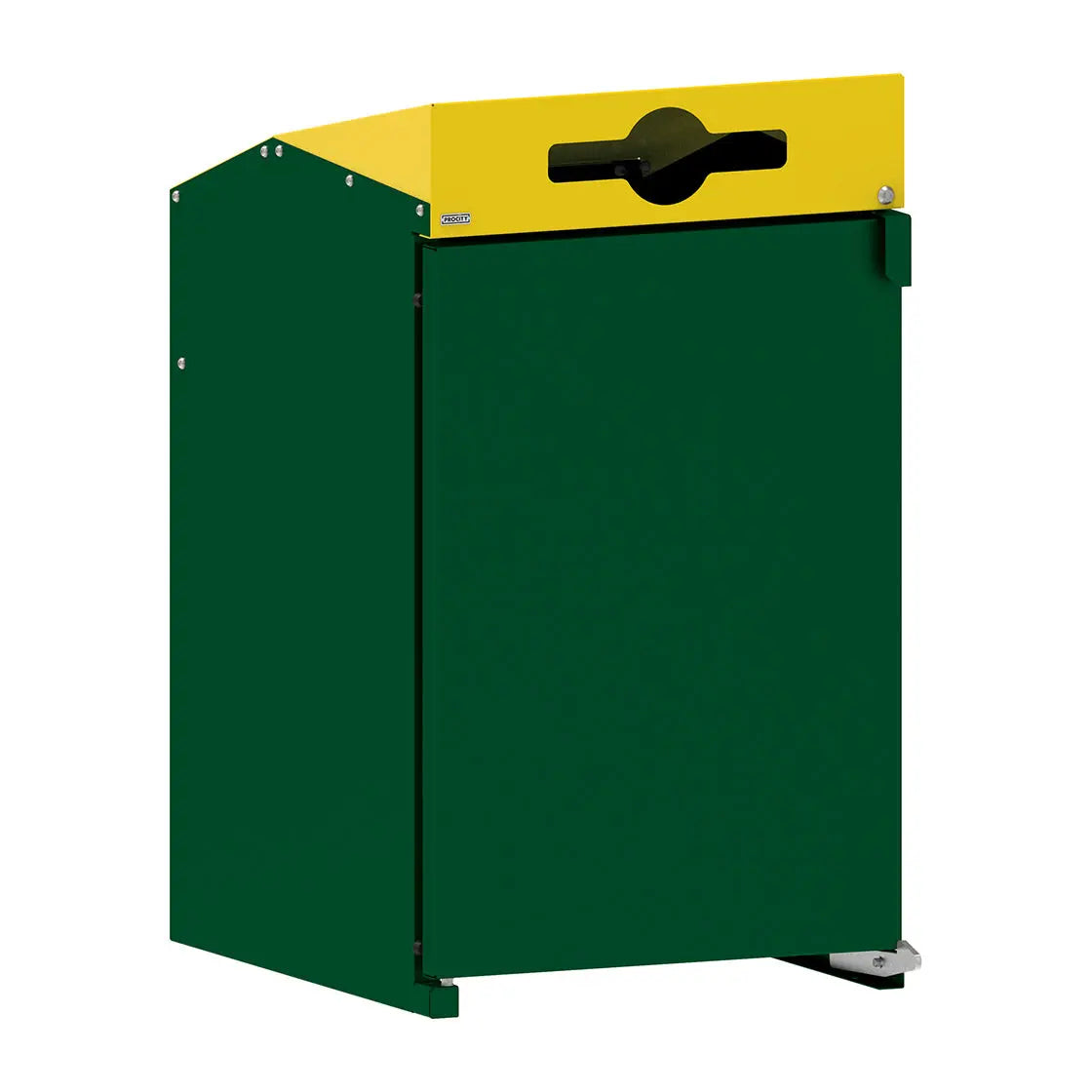 Abri conteneurs Berlin à chargement frontal – Vert RAL 6005, 1 module, fente plastique