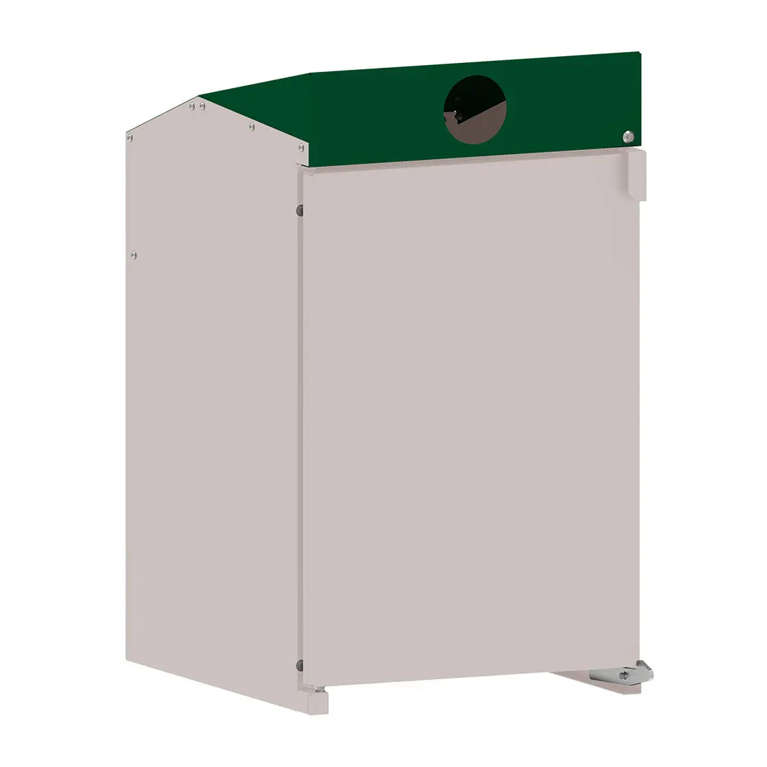 Abri conteneurs Berlin à chargement frontal – Gris RAL 7044, 1 module, fente verre
