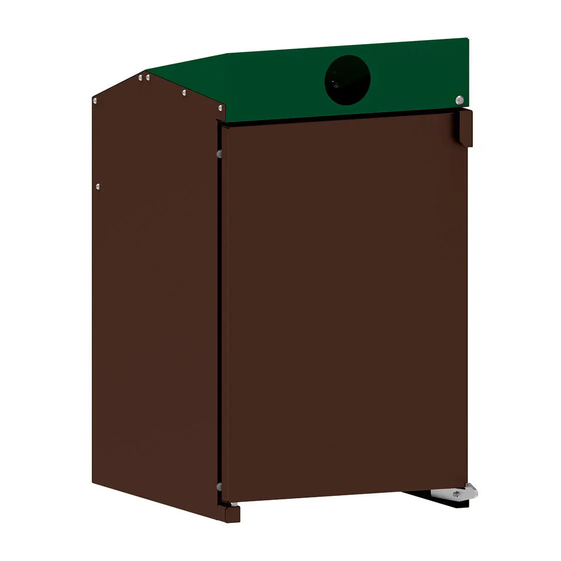Vue produit : Abri conteneurs Berlin à chargement frontal, Marron 8017, 1 module, fente verre