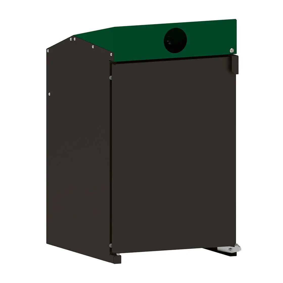Abri conteneurs Berlin à chargement frontal – Noir RAL 9005, 1 module, fente verre