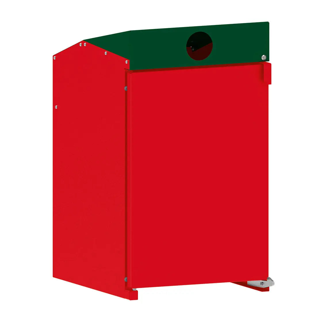 Modèle Abri conteneurs Berlin à chargement frontal, Rouge RAL 3020, 1 module, fente verre