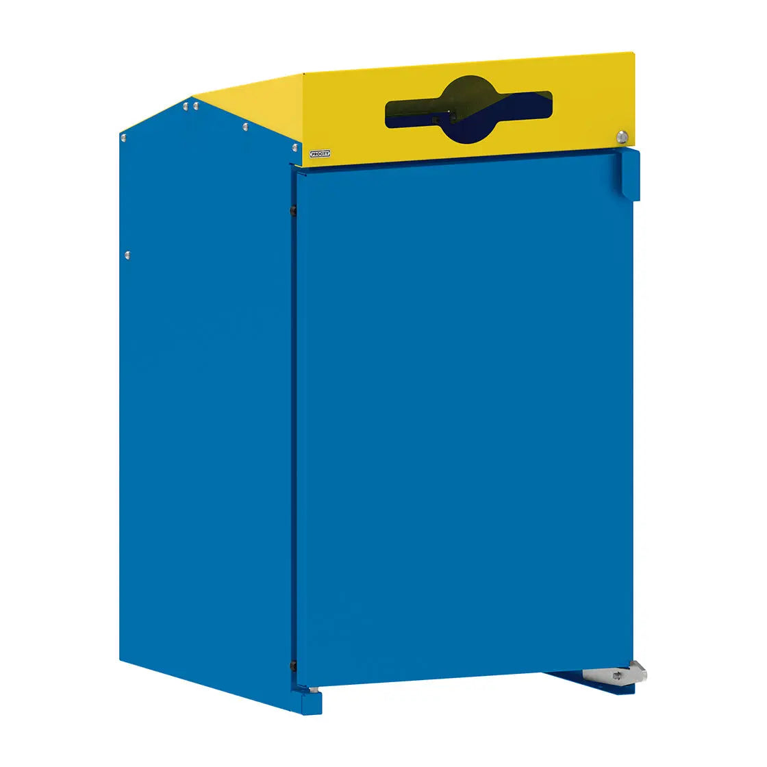 Modèle Abri conteneurs Berlin à chargement frontal, Bleu 5010, 1 module, fente plastique