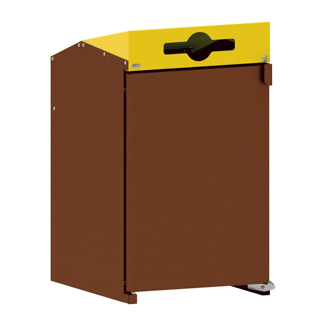 Abri conteneurs Berlin à chargement frontal : déclinaison Effet corten, 1 module, fente plastique