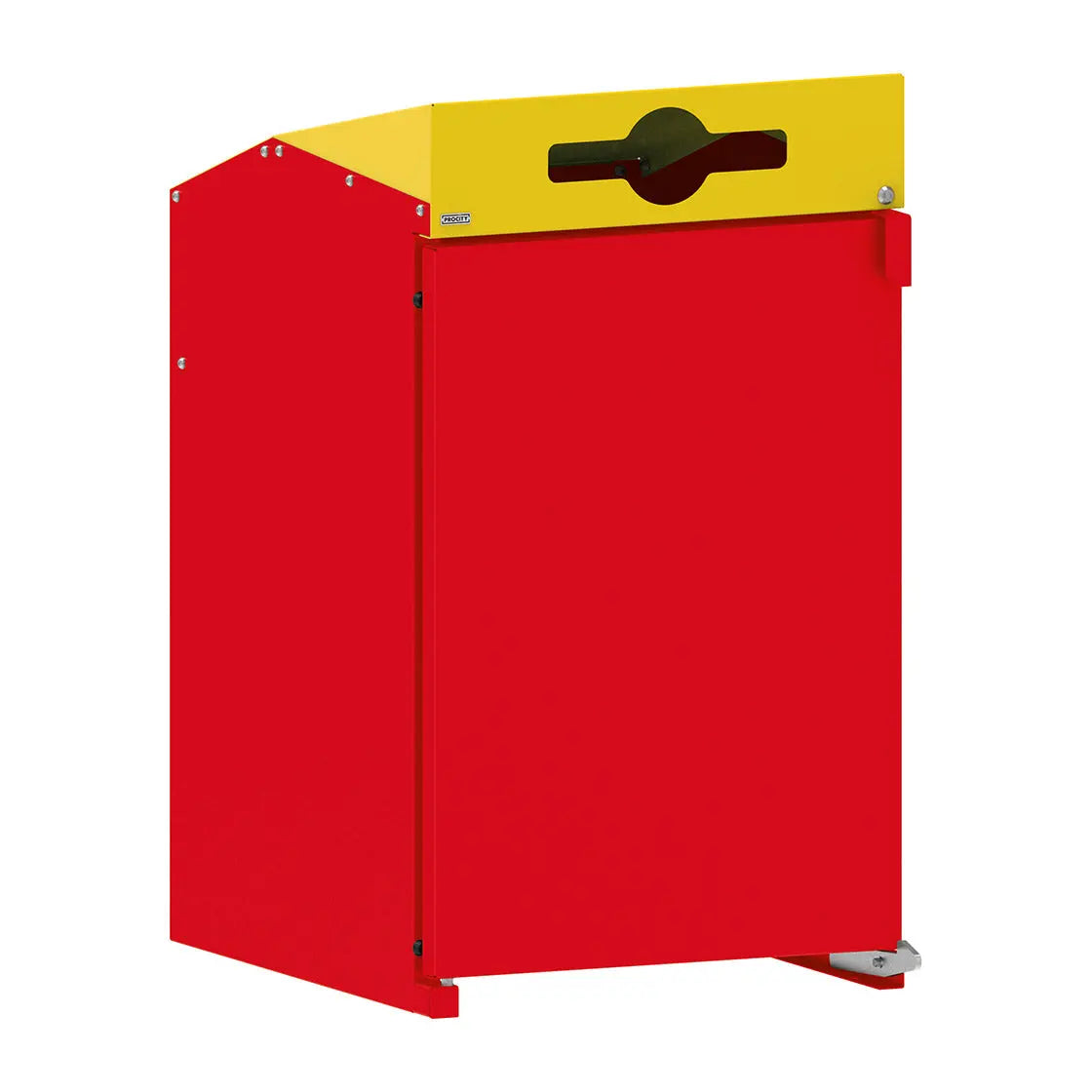 Vue produit : Abri conteneurs Berlin à chargement frontal, Rouge RAL 3020, 1 module, fente plastique