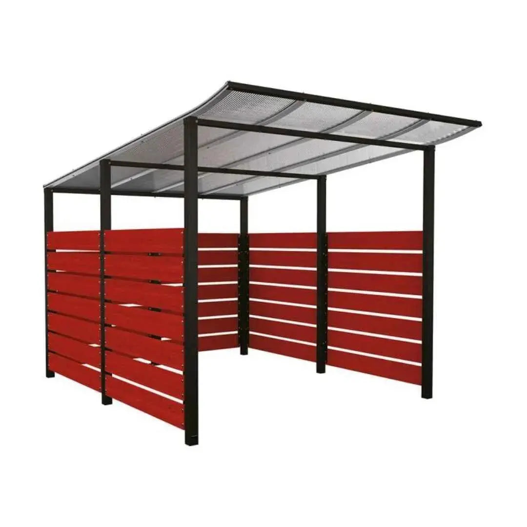 Abri vélos Modulo avec bardages en stratifié compact tout-en-un initial (bardages de fond et latéraux) Procity