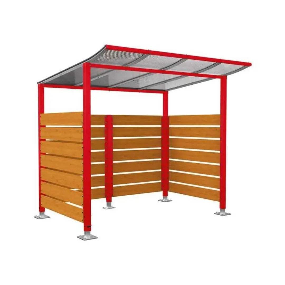 Abri vélos Modulo avec bardages en stratifié compact tout-en-un initial (bardages de fond et latéraux) Procity