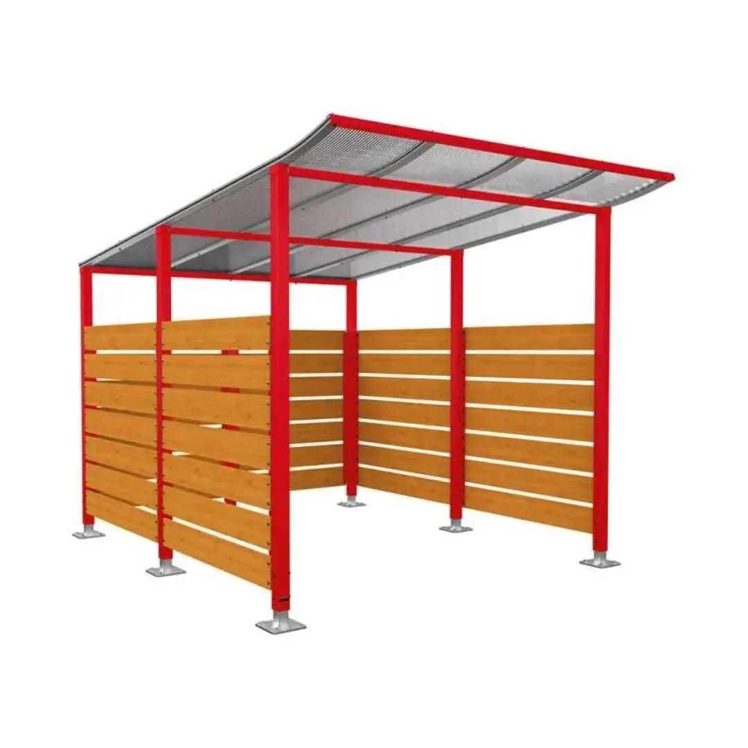 Abri vélos Modulo avec bardages en stratifié compact tout-en-un initial (bardages de fond et latéraux) Procity