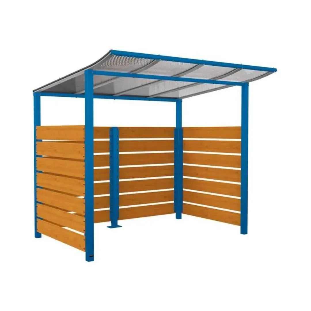 Abri vélos Modulo avec bardages en stratifié compact tout-en-un initial (bardages de fond et latéraux) Procity