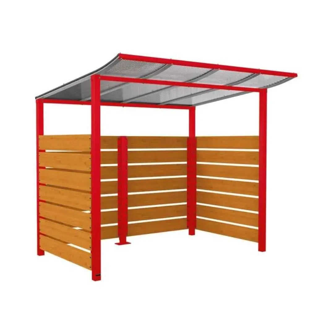 Abri vélos Modulo avec bardages en stratifié compact tout-en-un initial (bardages de fond et latéraux) Procity