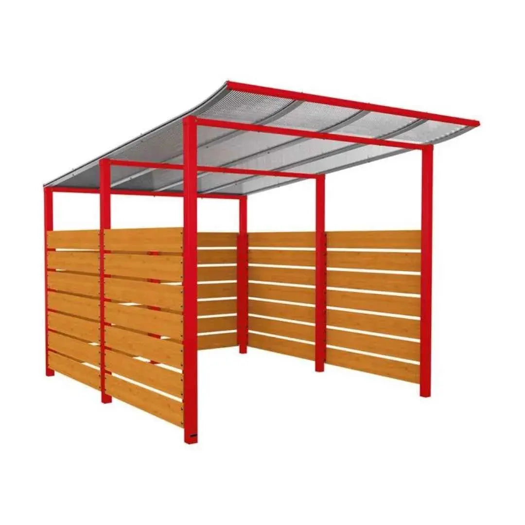 Abri vélos Modulo avec bardages en stratifié compact tout-en-un initial (bardages de fond et latéraux) Procity