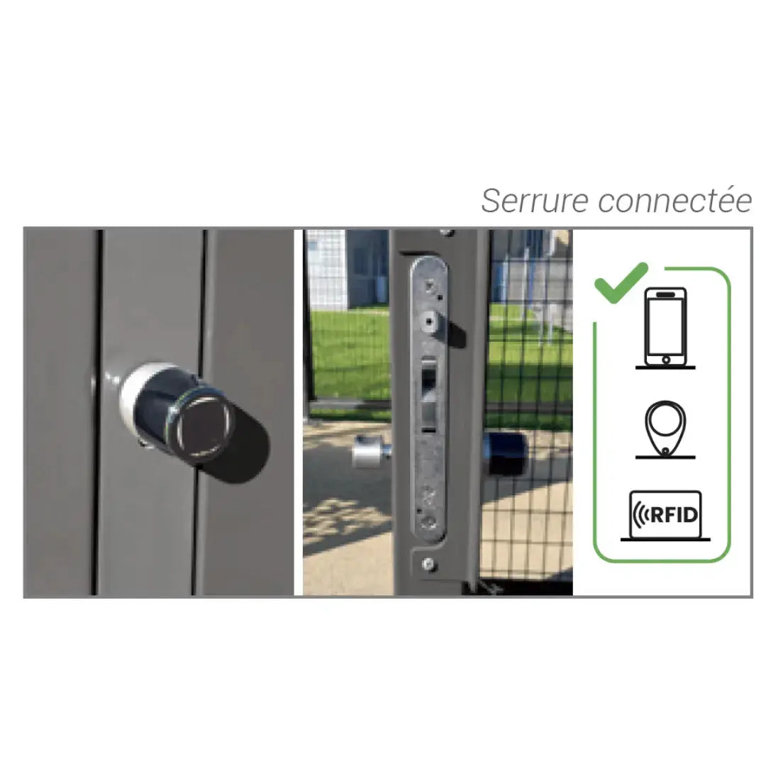 Abri vélos sécurisé Horizon avec bardages en acier et bois - France Collectivités