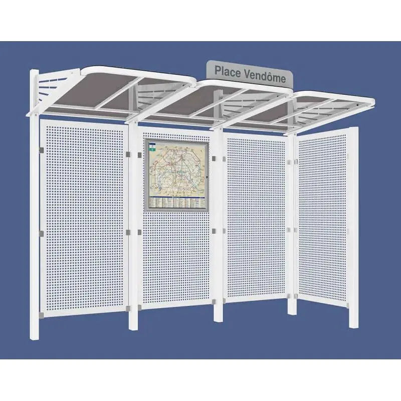 Abribus Conviviale® avec bardages acier Procity
