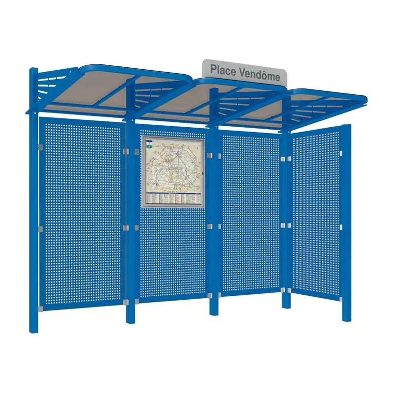 Abribus Conviviale® avec bardages acier Procity