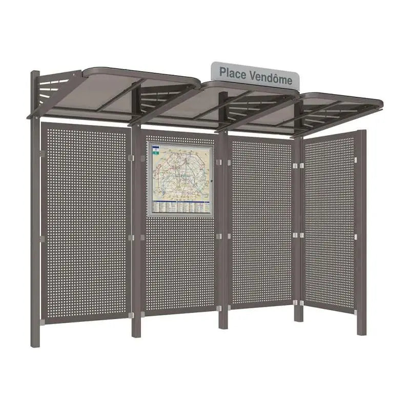 Abribus Conviviale® avec bardages acier Procity