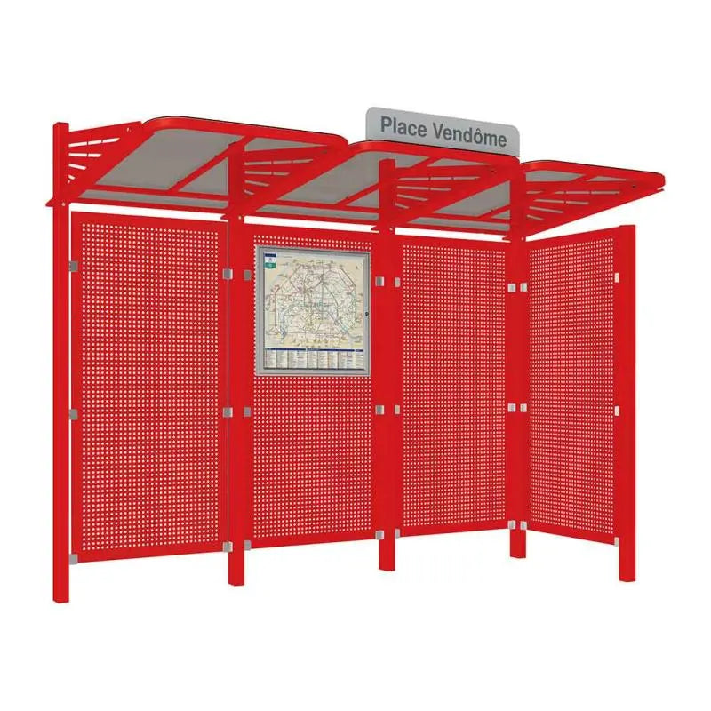 Abribus Conviviale® avec bardages acier Procity