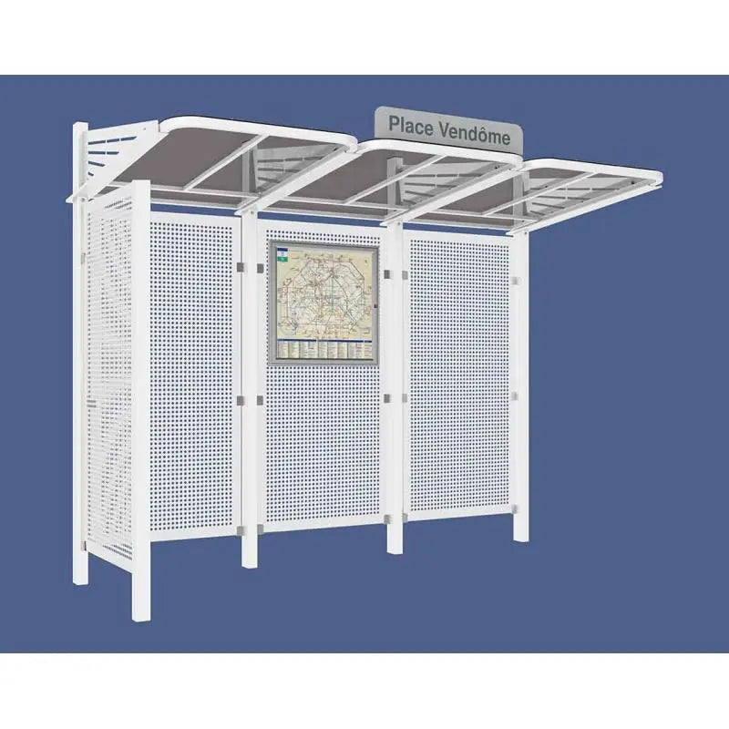 Abribus Conviviale® avec bardages acier Procity