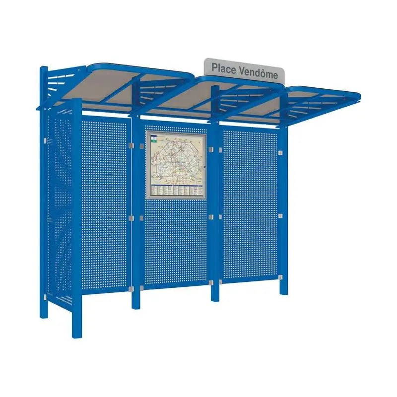 Abribus Conviviale® avec bardages acier Procity