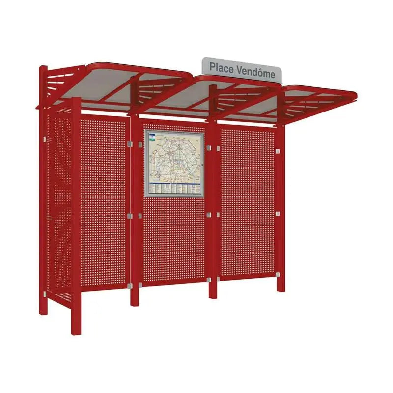 Abribus Conviviale® avec bardages acier Procity